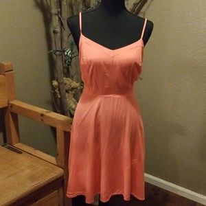 Fit and flare peach color dress